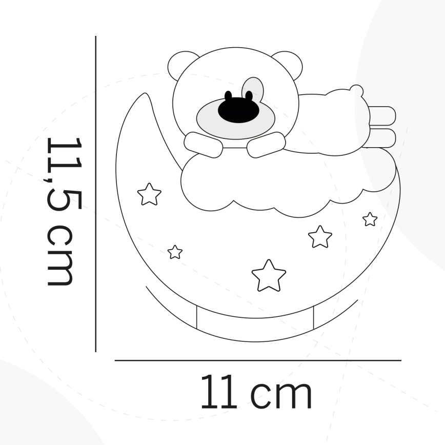 ONLI - LED Uppladdningsbar barnnattlampa NUVOLINA LED/2,5W/5V 300 mAh björn/blå