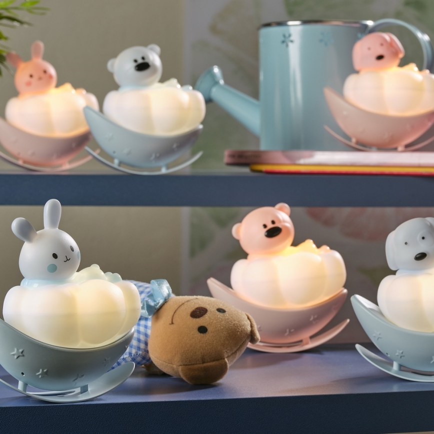 ONLI - LED-uppladdningsbar nattlampa för barn NUVOLINA LED/2,5W/5V 300 mAh kanin/rosa