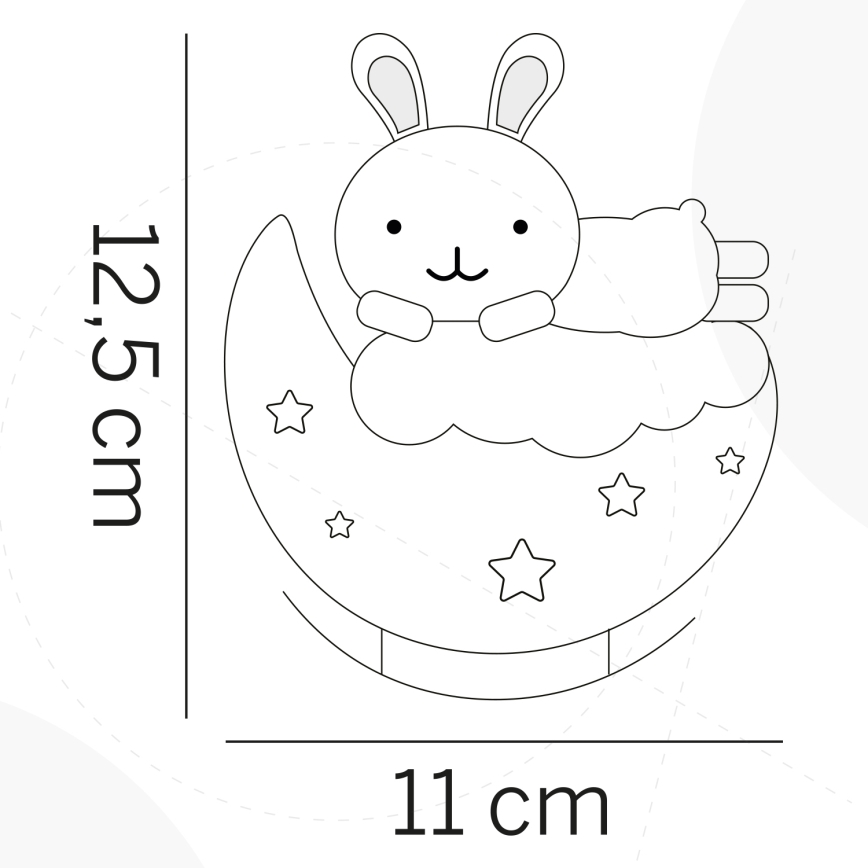 ONLI - LED-uppladdningsbar nattlampa för barn NUVOLINA LED/2,5W/5V 300 mAh kanin/rosa