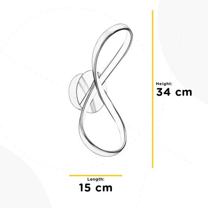 ONLI - LED väggbelysning INFINITY LED/15W/230V 4500K matt krom
