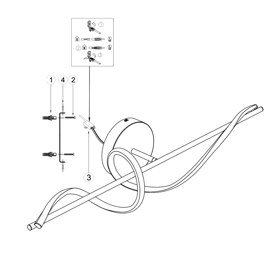 ONLI - LED väggbelysning TWIST LED/25W/230V 4000K svart