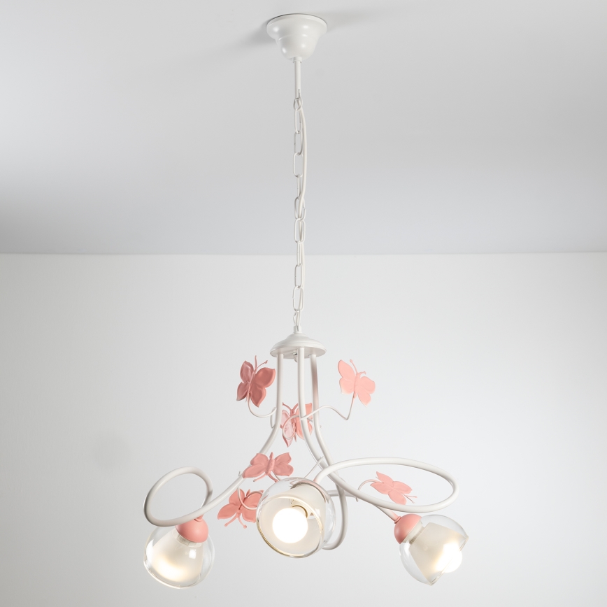 ONLI - Ljuskrona för barn BUTTERFLY 3xE14/6W/230V