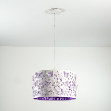 ONLI - Ljuskrona för barn TITILLA 1xE27/22W/230V lila/vit