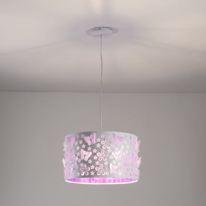 ONLI - Ljuskrona för barn TITILLA 1xE27/22W/230V lila/vit