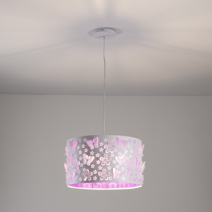 ONLI - Ljuskrona för barn TITILLA 1xE27/22W/230V lila/vit