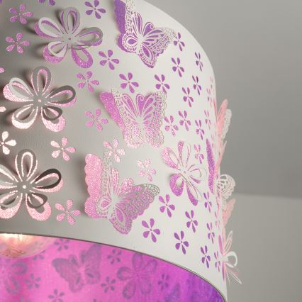 ONLI - Ljuskrona för barn TITILLA 1xE27/22W/230V lila/vit