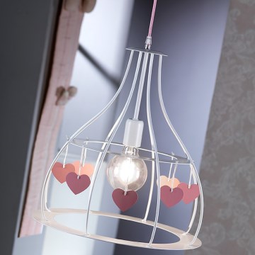 ONLI - Ljuskrona för barn TITTA 1xE27/22W/230V rosa