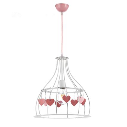 ONLI - Ljuskrona för barn TITTA 1xE27/22W/230V rosa