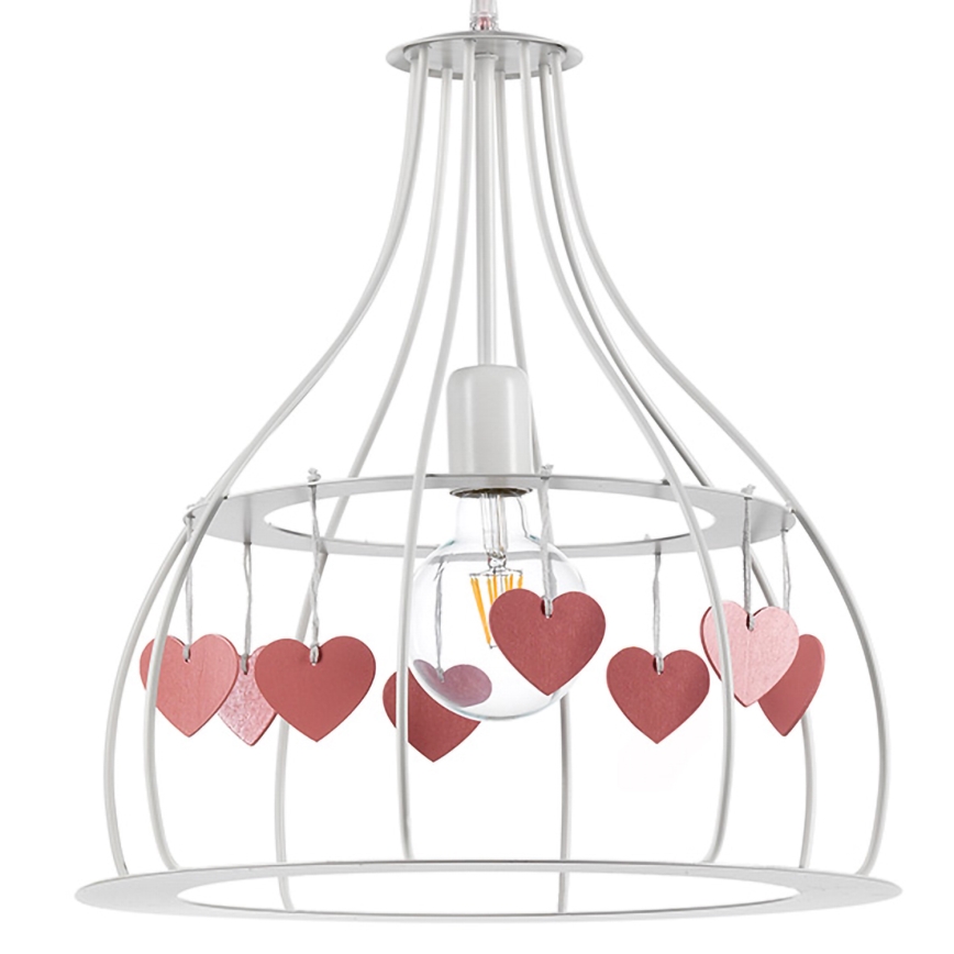 ONLI - Ljuskrona för barn TITTA 1xE27/22W/230V rosa