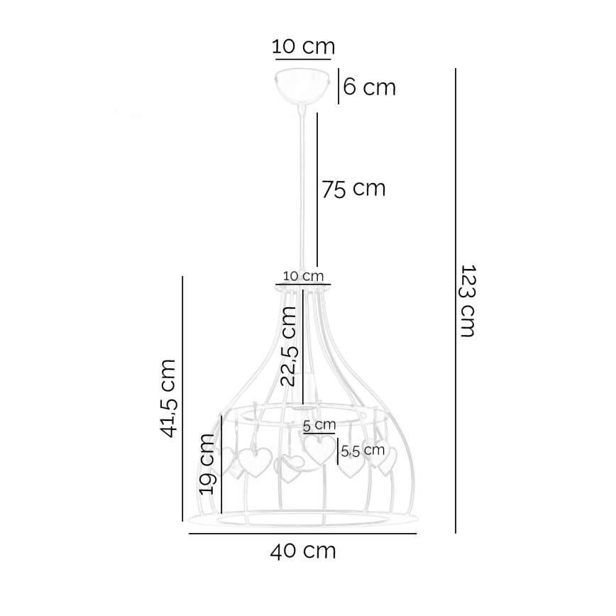 ONLI - Ljuskrona för barn TITTA 1xE27/22W/230V rosa