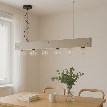 ONLI - Ljuskrona med textilsladd ARGO 6xE27/22W/230V grå