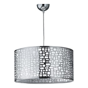 ONLI - Ljuskrona med textilsladd BRUCE 1xE27/15W/230V diameter 45 cm matt krom