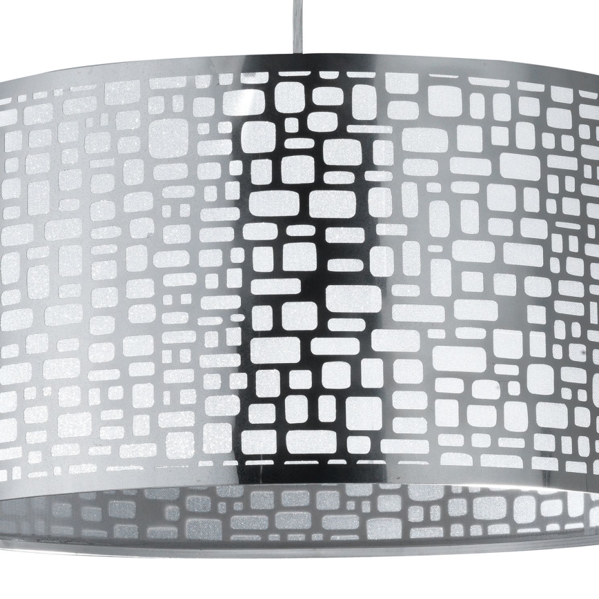 ONLI - Ljuskrona med textilsladd BRUCE 1xE27/15W/230V diameter 45 cm matt krom