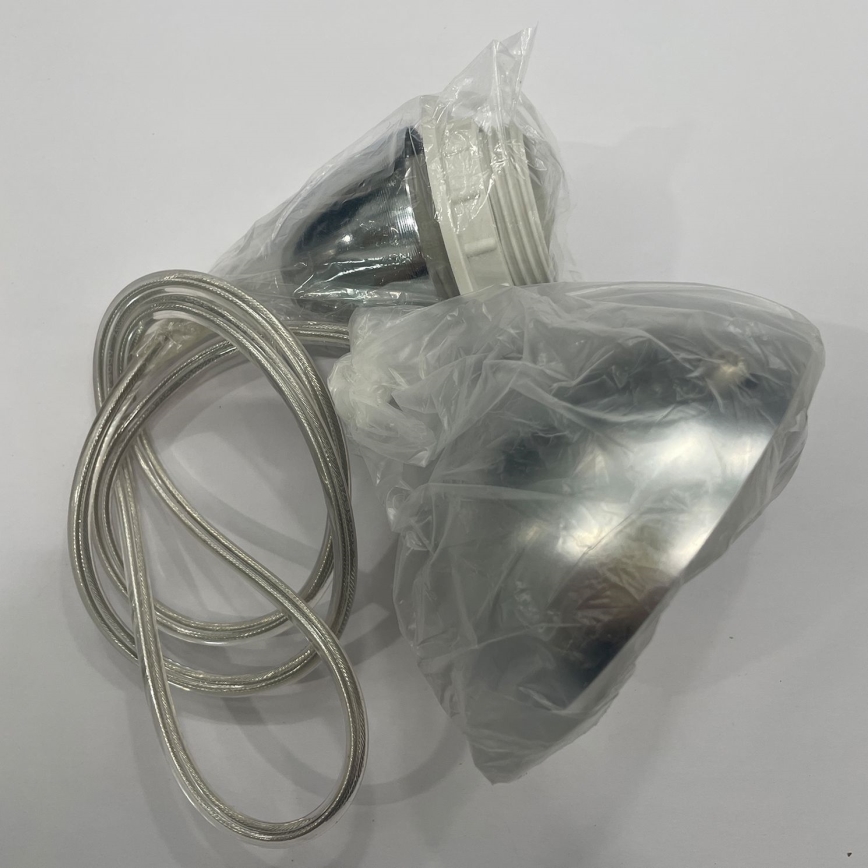 ONLI - Ljuskrona med textilsladd BRUCE 1xE27/15W/230V diameter 45 cm matt krom