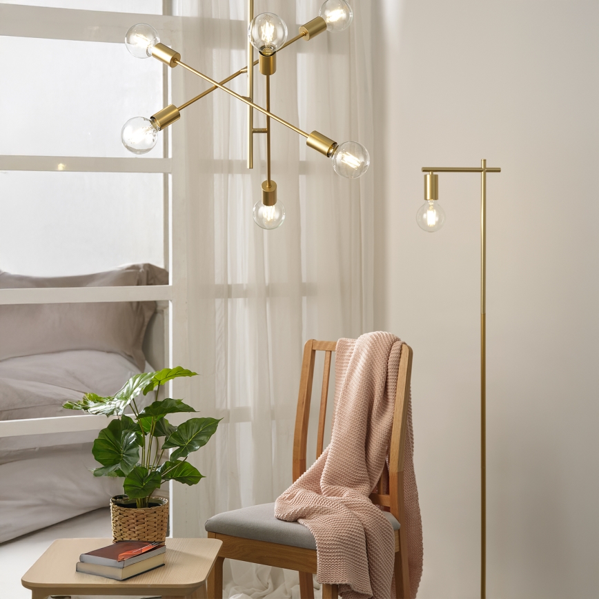 ONLI - Ljuskrona med textilsladd CROSS 6xE27/22W/230V