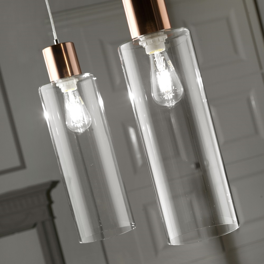 ONLI - Ljuskrona med textilsladd DODO 1xE27/22W/230V koppar