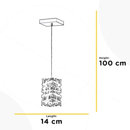 ONLI - Ljuskrona med textilsladd FORESTA 1xE27/15W/230V svart