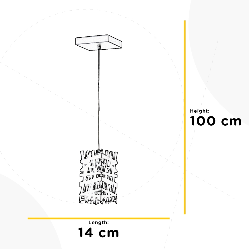 ONLI - Ljuskrona med textilsladd FORESTA 1xE27/15W/230V svart