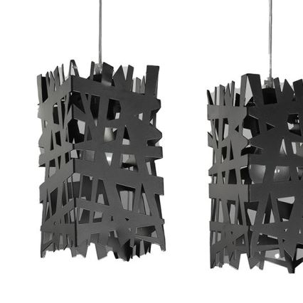 ONLI - Ljuskrona med textilsladd FORESTA 3xE27/15W/230V svart