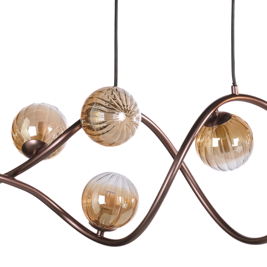 ONLI - Ljuskrona med textilsladd FRIDA 8xG9/10W/230V koppar