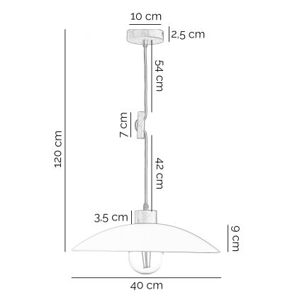 ONLI - Ljuskrona med textilsladd OHANA 1xE27/22W/230V ek