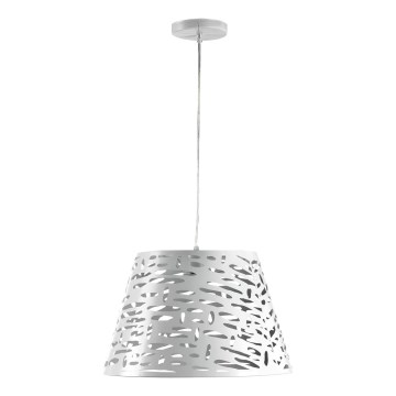 ONLI - Ljuskrona med textilsladd RICKY 1xE27/15W/230V diameter 40 cm vit