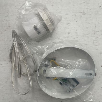 ONLI - Ljuskrona med textilsladd RICKY 1xE27/15W/230V diameter 40 cm vit