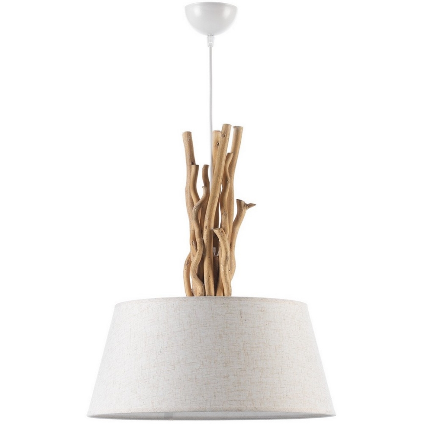 ONLI - Ljuskrona med textilsladd WOODY 1xE27/22W/230V