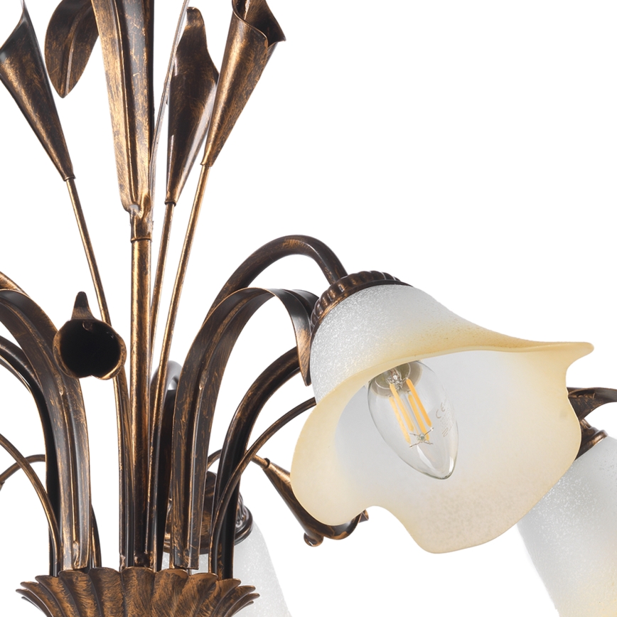 ONLI - Ljuskrona på kedja LUCREZIA 5xE14/6W/230V brons