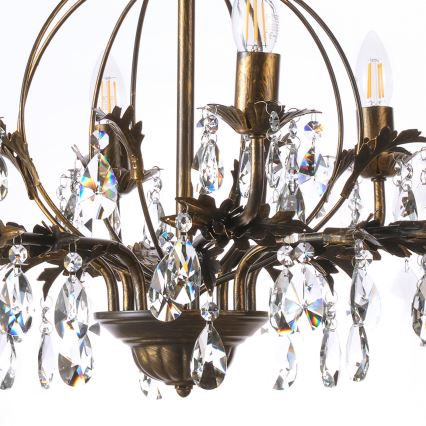 ONLI - Ljuskrona på kedja TERESA 8xE14/6W/230V brons