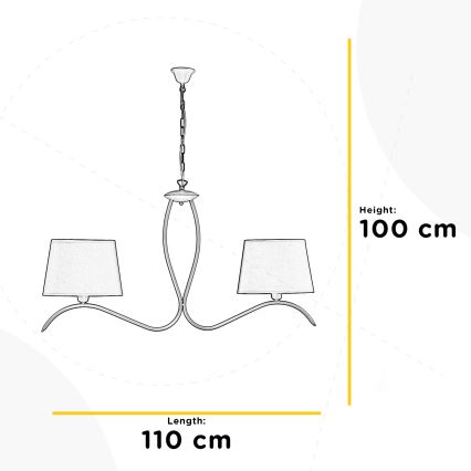 ONLI - Ljuskrona på kedja ZEN 2xE27/22W/230V