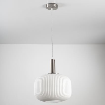 ONLI - Pendellampa på sladd DOROTY 1xE27/15W/230V vit/blank krom