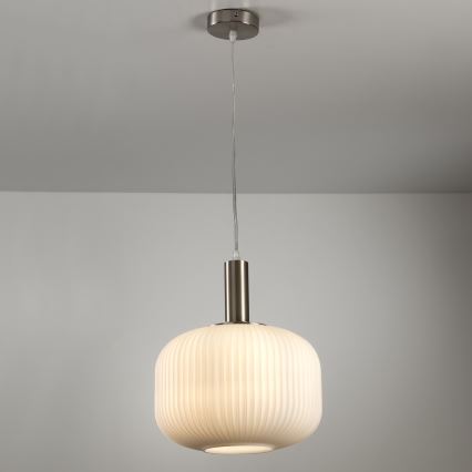 ONLI - Pendellampa på sladd DOROTY 1xE27/15W/230V vit/blank krom