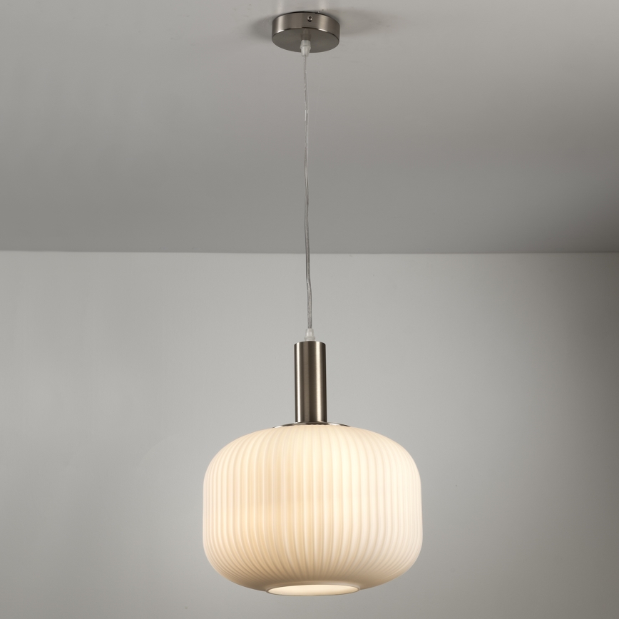 ONLI - Pendellampa på sladd DOROTY 1xE27/15W/230V vit/blank krom