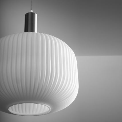 ONLI - Pendellampa på sladd DOROTY 1xE27/15W/230V vit/blank krom