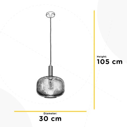 ONLI - Pendellampa på sladd DOROTY 1xE27/15W/230V vit/blank krom