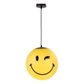 ONLI - SMILEY barnpendel med sladd 1xE27/15W/230V gul