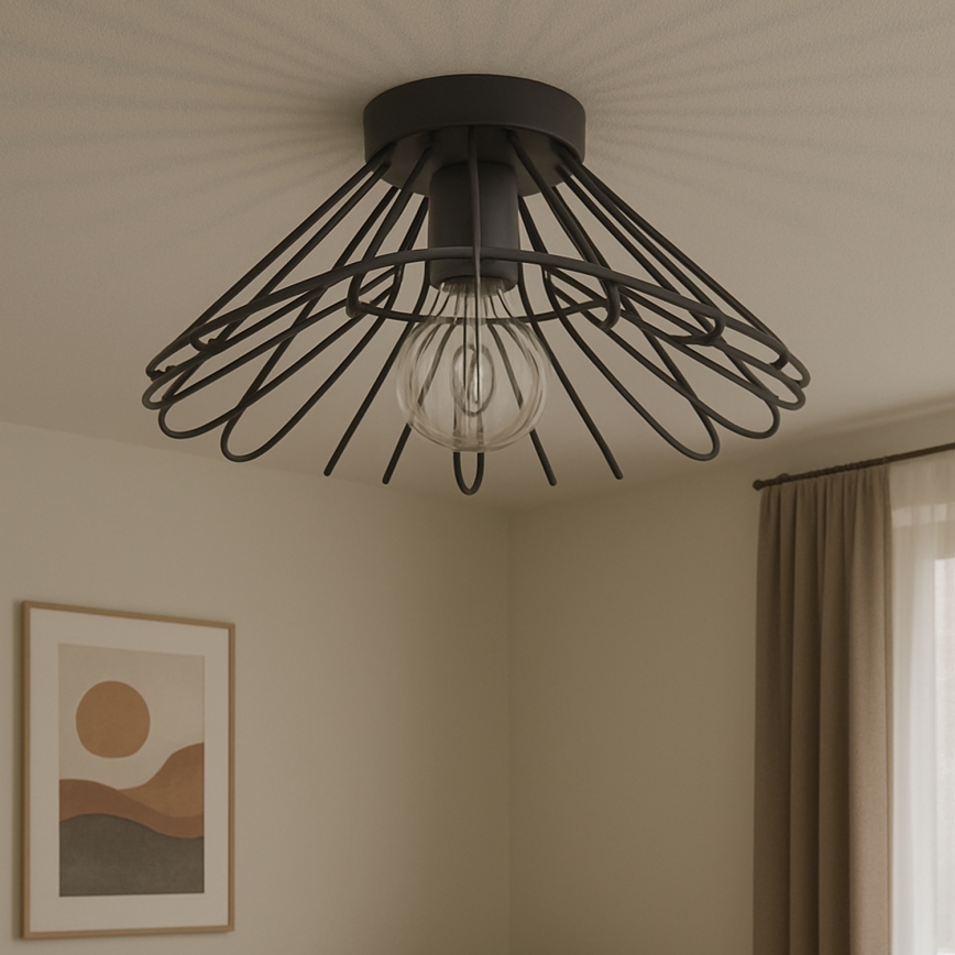 ONLI - Taklampa DUCCIO 1xE27/22W/230V diameter 60 cm svart