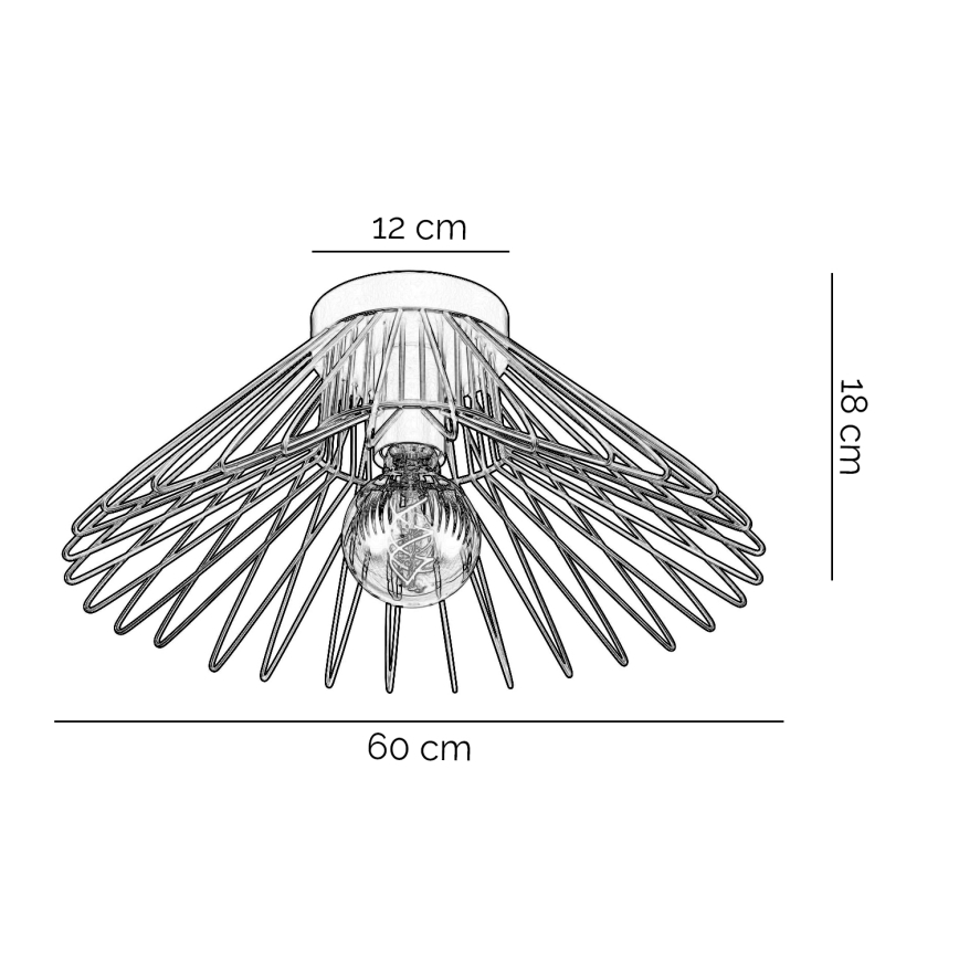 ONLI - Taklampa DUCCIO 1xE27/22W/230V diameter 60 cm svart