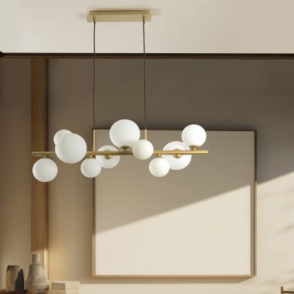ONLI - Taklampa på kabel PALOMA, 10xG9/3W/230V, guldfärgad