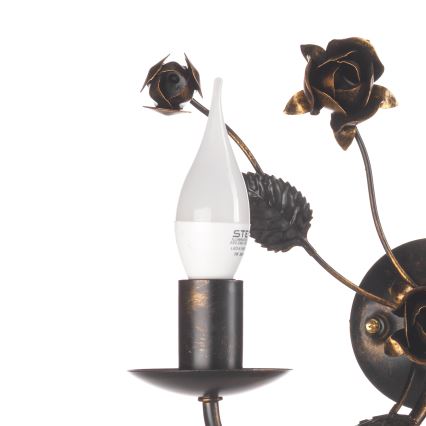 ONLI - Vägglampa CAROLINA 2xE14/6W/230V bronsfärgad