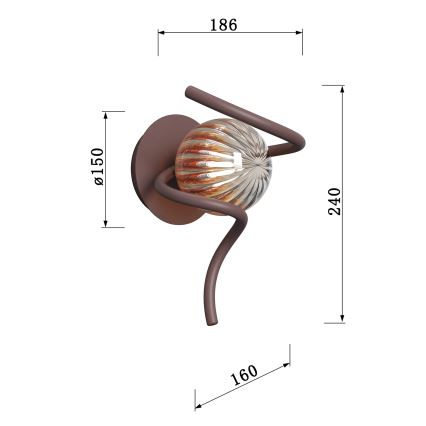 ONLI - Vägglampa FRIDA 1xG9/10W/230V koppar