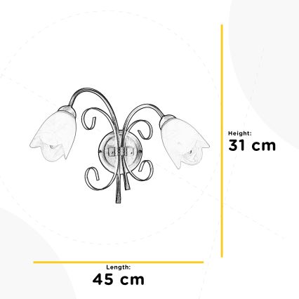 ONLI - Vägglampa ODINO 2xE14/6W/230V