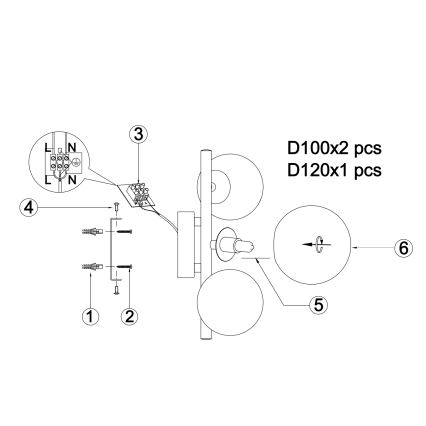 ONLI - Vägglampa PALOMA 3xG9/10W/230V guld