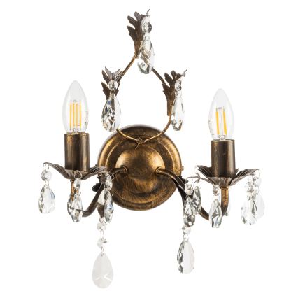 ONLI - Vägglampa TERESA 2xE14/6W/230V brons