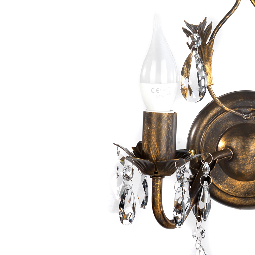 ONLI - Vägglampa TERESA 2xE14/6W/230V brons