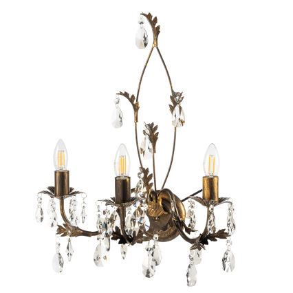 ONLI - Vägglampa TERESA 3xE14/6W/230V brons