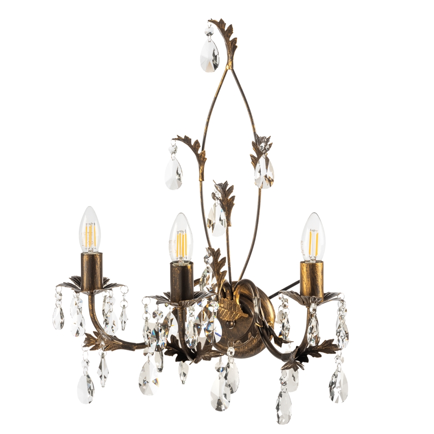 ONLI - Vägglampa TERESA 3xE14/6W/230V brons