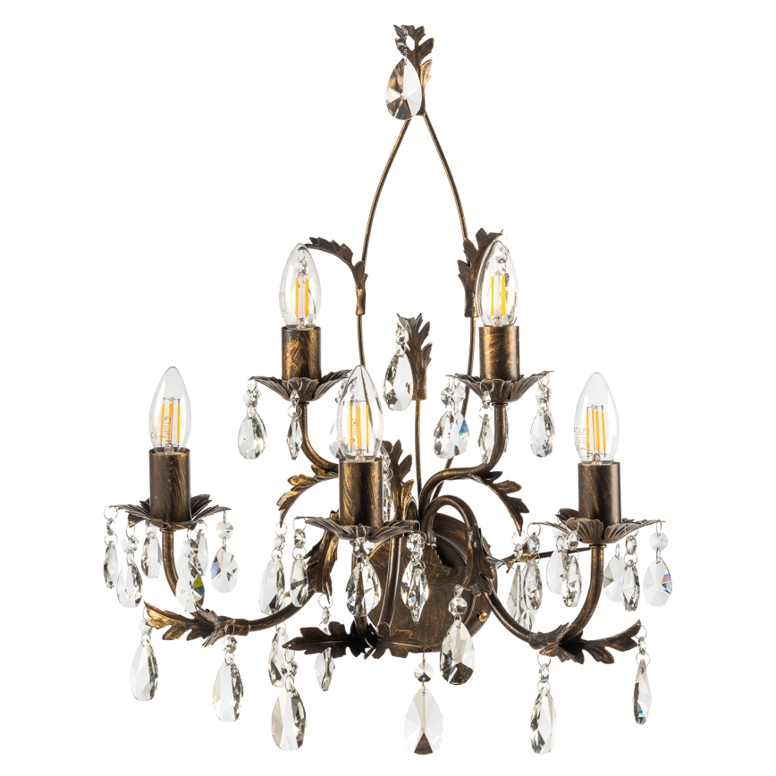 ONLI - Vägglampa TERESA 5xE14/6W/230V brons