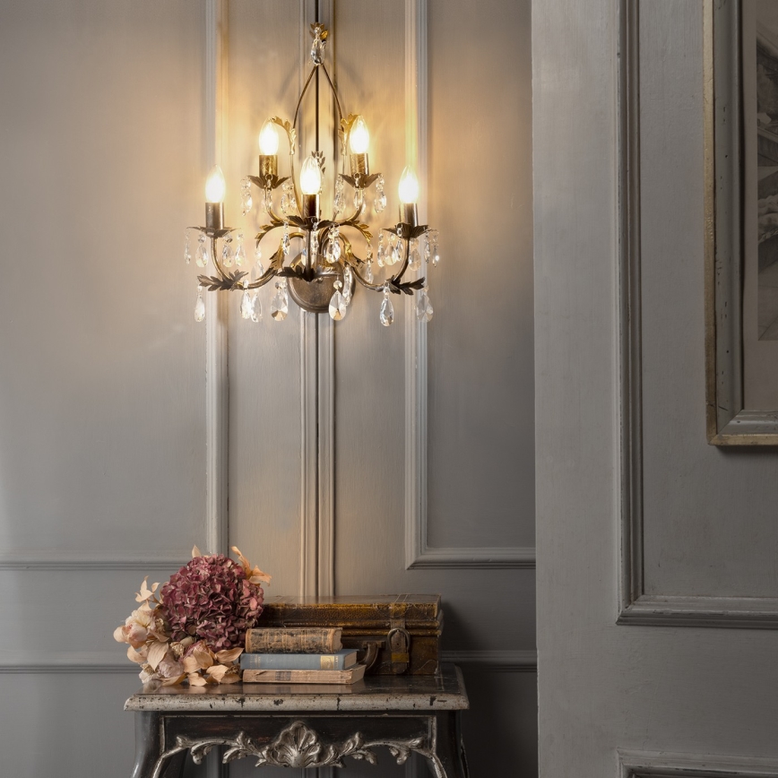 ONLI - Vägglampa TERESA 5xE14/6W/230V brons